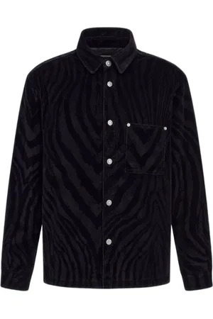 Roberto Cavalli Skjorte, Herre, Sort, 2XL, Zebra Print Skjorte Sort Mand
