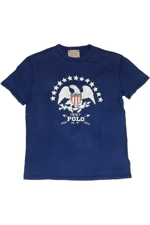 Ralph Lauren Top, Herre, Blå, S, Uld, Komfortabel og stilfuld T-shirt