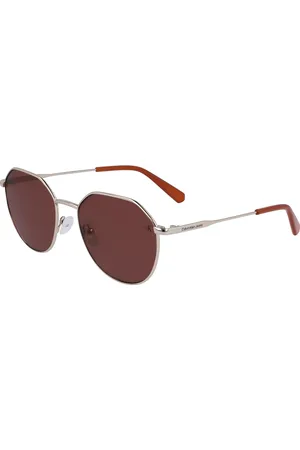 Calvin Klein Tilbehør, unisex, Gul, 55 MM, Uld, Trendy Solbrillekollektion