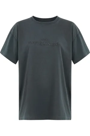 Maison Margiela Top, Herre, Grå, S, Bomuld, Broderet bomulds T-shirt