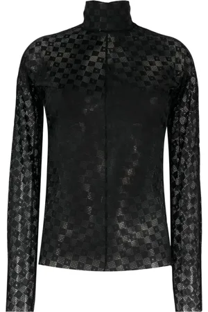 FORTE FORTE Strik, Dame, Sort, M, Damier Blondebluse