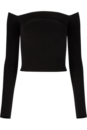 Nina Ricci Top, Dame, Sort, L, Uld, Bardot Neckline Top