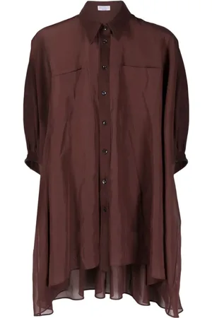 Brunello Cucinelli Kjole, Dame, Rød, M, Bomuld, Bomuldsskjortekjole