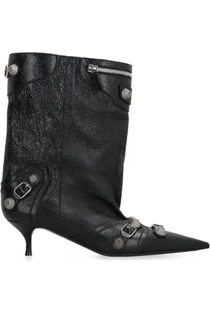 Balenciaga Sko, Dame, Sort, 37 EU, Sorte ankelstøvler med metalsømme