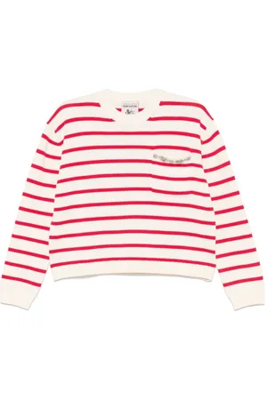 SEMICOUTURE Sweathshirts & Hoodies, Dame, Rød, XS, Bomuld, Krystalbesat Crew Neck Sweater