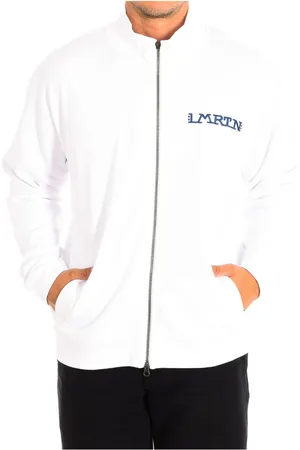 La Martina Sweathshirts & Hoodies, Herre, Hvid, S, Bomuld, Hættetrøje med lynlås
