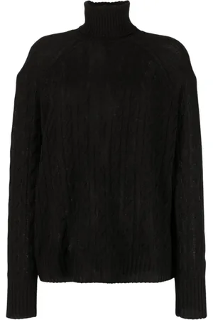 Etro Strik, Dame, Sort, L, Uld, Turtleneck Sweater