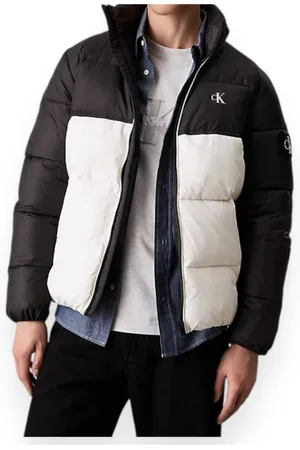 Calvin Klein Jakke, Herre, Flerfarvet, L, Uld, Non Down Blocking Puffer Jakke