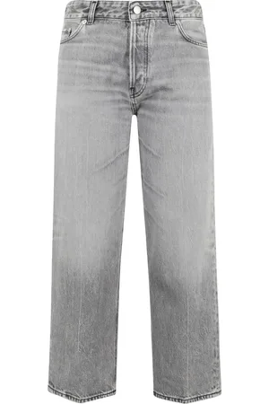 haikure Jeans, Dame, Grå, W30, Bomuld, Grå Cropped Wide Leg Jeans