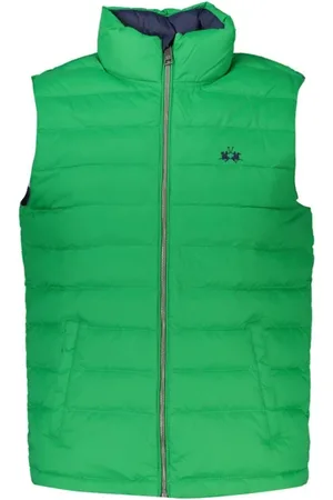 La Martina Jakke, Herre, Grøn, 2XL, Uld, Elegant Ærmeløs Grøn Jakke med Broderi