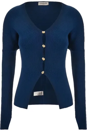 Lanvin Strik, Dame, Blå, XS, Uld, Cardigan