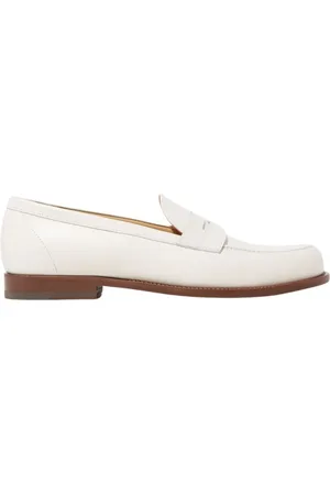 Scarosso Sko, Herre, Hvid, 45 EU, Læder, Austin Penny Loafer