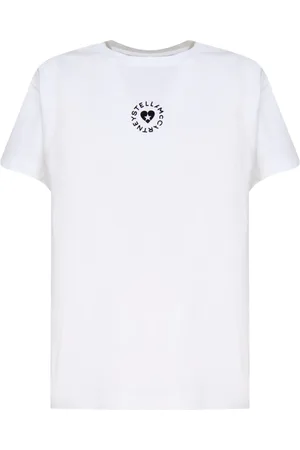 Stella McCartney Top, Dame, Hvid, 2XS, Bomuld, Lovestruck Logo T-shirt