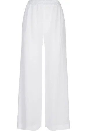 Fabiana Filippi Bukser, Dame, Hvid, M, Bomuld, Elegante, vide bukser