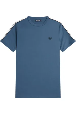 Fred Perry Top, Herre, Blå, XL, Bomuld, Ringer T-Shirt Midnight