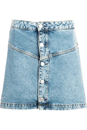 Calvin Klein Nederdel, Dame, Blå, W30, Denim, High Rise Midi Nederdel