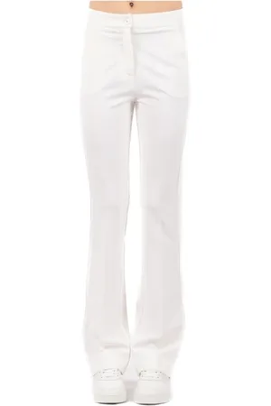 Pinko Bukser, Dame, Hvid, L, Uld, Stilfulde Bukser i Pink