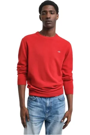 GANT Strik, Herre, Lyserød, M, Uld, Ultra-Fin Uld Rundhalset Sweater