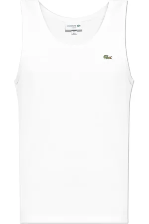 Lacoste Top, Herre, Hvid, S, Bomuld, Ribstrikket top