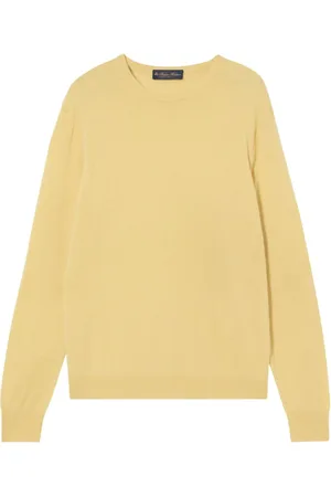 Brooks Brothers Strik, Herre, Gul, M, Cashmere, Cashmere Crewneck Sweater