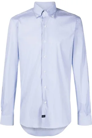 FAY Skjorte, Herre, Blå, 2XL, Bomuld, Button Down Stretch Skjorte