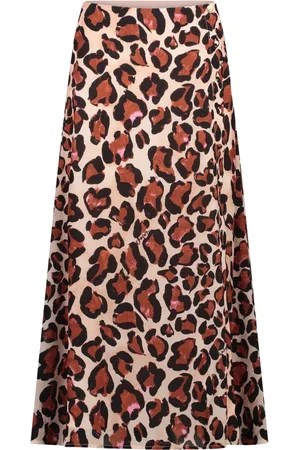 Fabienne Chapot Nederdel, Dame, Brun, S, Uld, Leopard Print Maxi Nederdel