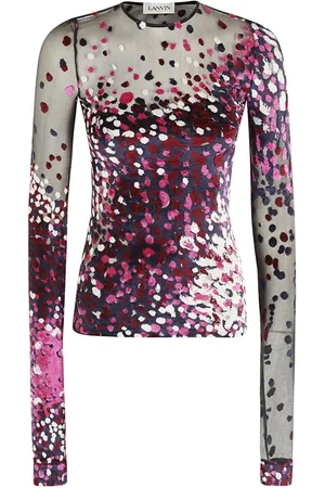 Lanvin Top, Dame, Flerfarvet, S, Langærmet Top Elegant Stil