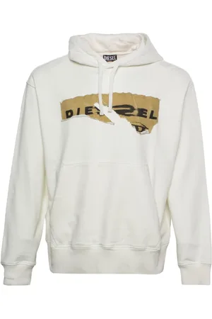 Diesel Sweathshirts & Hoodies, Herre, Hvid, S, Bomuld, Graphic Print Hættetrøje