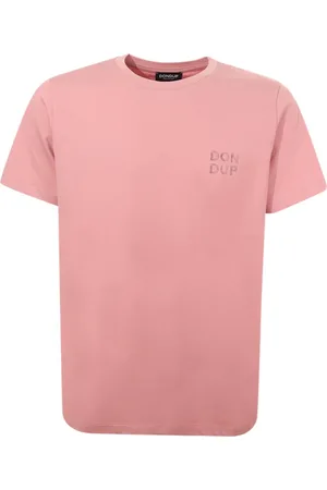 Dondup Top, Herre, Lyserød, L, Bomuld, Logo Print Crewneck T-shirt