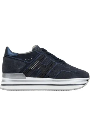 Hogan Sko, Dame, Blå, 35 EU, Suede, Suede Snøresko
