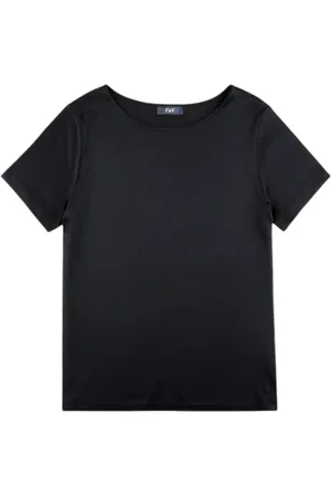 FAY Top, Dame, Sort, S, Bådudskæring Kortærmet T-shirt
