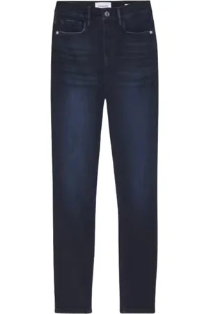 Frame Jeans, Dame, Blå, W25, Bomuld, Le High Straight Cropped Jeans