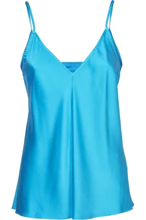 FORTE FORTE Top, Dame, Blå, M, Satin, Top i Silke Satin
