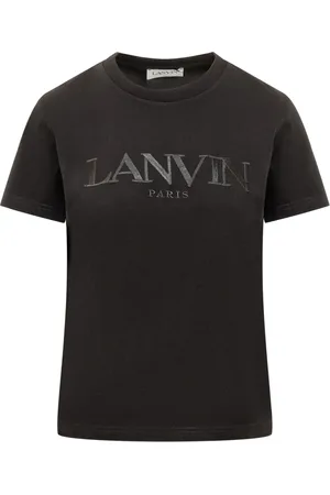 Lanvin Top, Dame, Sort, XS, Broderet T-shirt