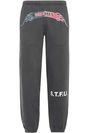 Heron Preston Bukser, Herre, Sort, XL, Bomuld, Bomulds joggingbukser med frontprint