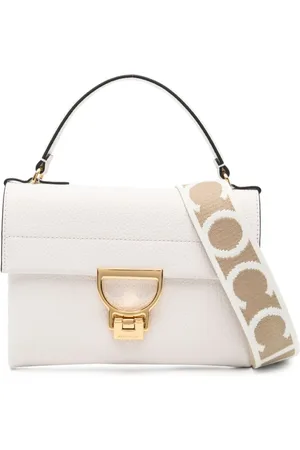 Coccinelle Taske, Dame, Hvid, ONE SIZE, Læder, Bianco Læder Håndtaske Elegant Stil