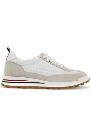 Thom Browne Sko, Herre, Hvid, 40 EU, Suede, Suede Tech Runner