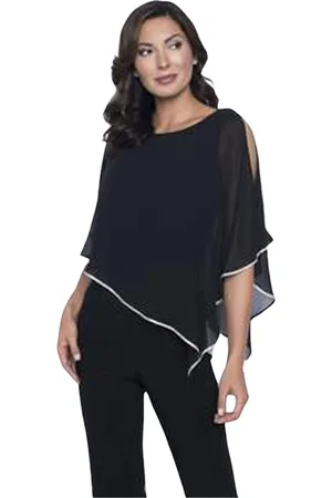 Frank Lyman Bluser & Skjorter, Dame, Sort, 2XL, Chiffon, Simpel Sort Chiffon Bluse