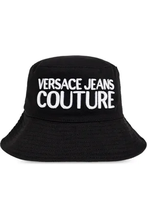 VERSACE Tilbehør, Dame, Sort, S, Bomuld, Hat med broderet logo