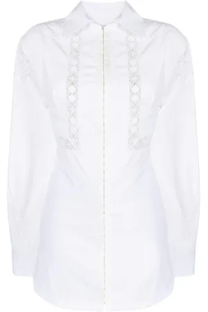 Marine Serre Kjole, Dame, Hvid, S, Bomuld, Linen Tailored Dress