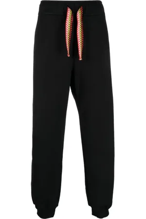 Lanvin Bukser, Herre, Sort, L, Bomuld, Bomulds joggingbukser med snøre