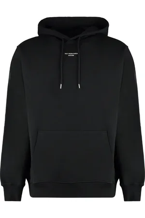 Drôle de Monsieur Sweathshirts & Hoodies, Herre, Sort, XL, Bomuld, Klassisk hættetrøje med ribdetaljer