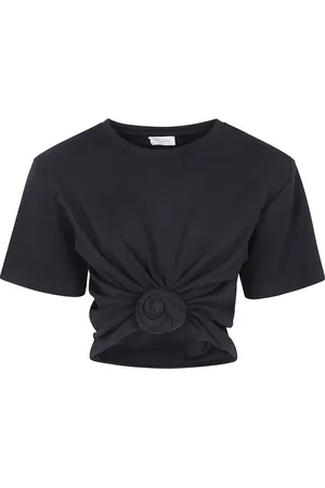 MAGDA BUTRYM Top, Dame, Sort, L, Bomuld, Crop Tee i trendy stil
