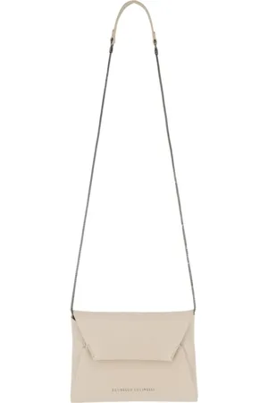 Brunello Cucinelli Taske, Dame, , ONE SIZE, Læder, Læder Envelope Clutch med Smykkestrop