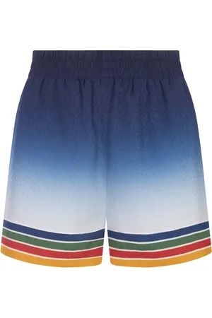 Casablanca Shorts, Dame, Blå, XS, Uld, Blå Stribet Silke Shorts