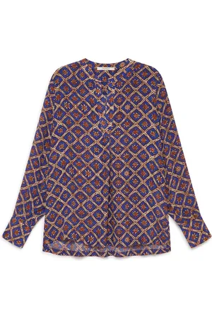 Maliparmi Bluser & Skjorter, Dame, Blå, L, Magnolia Batik Skjorte