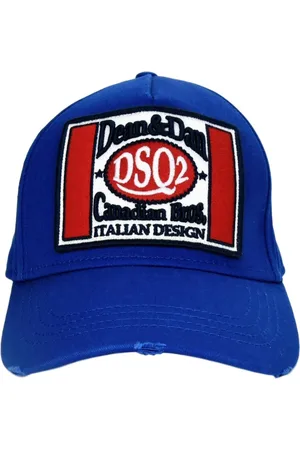 Dsquared2 Tilbehør, unisex, Blå, ONE SIZE, Bomuld, Baseballkasket med logo-patch og spænde