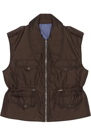 Ganni Jakke, Dame, Brun, S, Uld, Quilted Reversible Ripstop Vest
