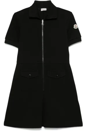 Moncler Kjole, Dame, Sort, L, Sort sort kjole med kompas-motiv