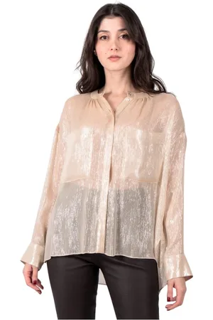 Dorothee Schumacher Bluser & Skjorter, Dame, Gul, M, Uld, Shimmering Shine Flowers Guld Bluse